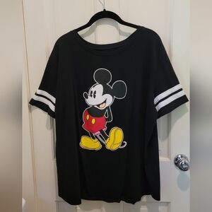Disney Black Tee with Mickey Mouse Graphic